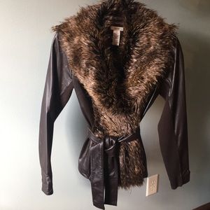 Cache Faux Fur/Leather Jacket